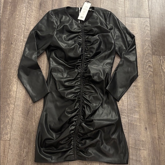 Veronica Beard Bernadette Vegan Leather Dress - Picture 4 of 7